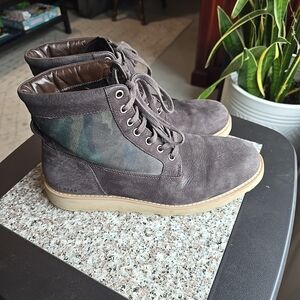 Cole Haan Grand OS Nantucket Rugged Camo boots in brown suede, Mens 10M